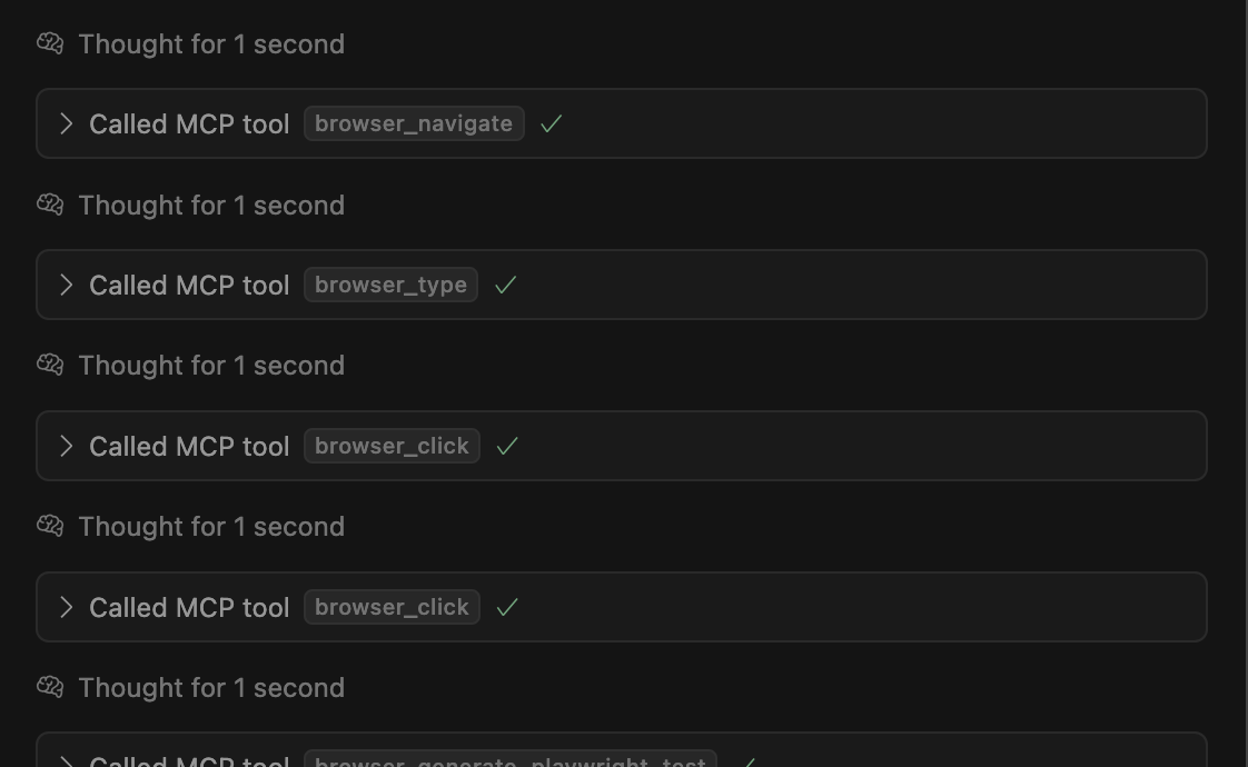 Cursor Agent Using Playwright Tools