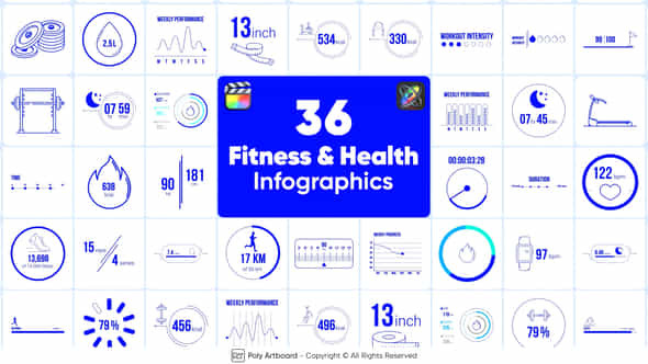 Fitness Health Infographics For Final Cut Pro X - VideoHive 49834558