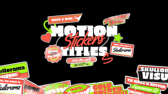 Motion Stickers Titles - VideoHive 57752290