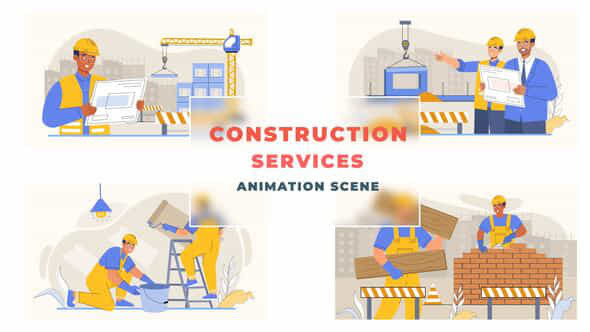 Construction Services Animation - VideoHive 43307363