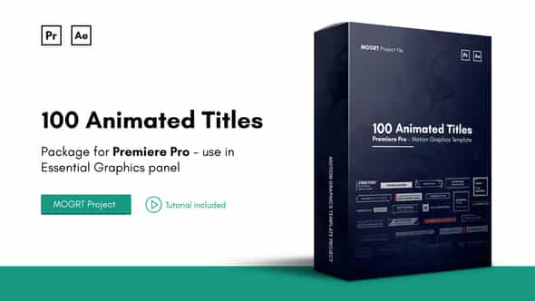 Mogrt Titles 200 Animated Titles For Premiere Pro After Effects - VideoHive 21751625