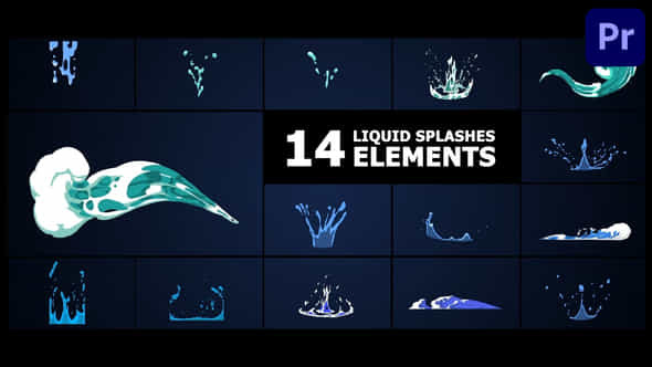 Liquid Splashes Elements Premiere Pro Mogrt - VideoHive 53362953