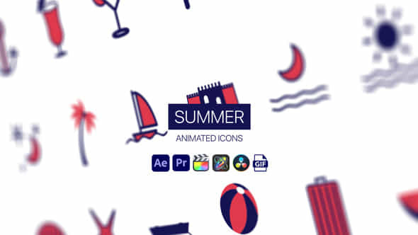 Summer Animated Icons - VideoHive 44952192