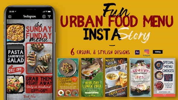 Fun Urban Food Menu Instagram - VideoHive 29556426