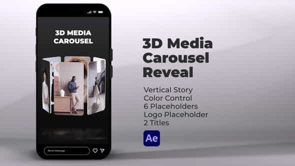 3D Media Carousel Reveal For After Effects - VideoHive 58296168