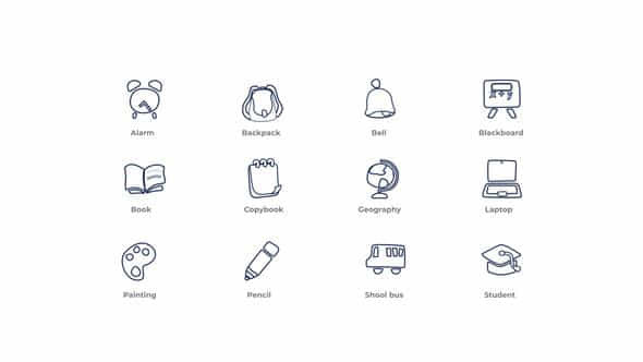 Education Outline Icons - VideoHive 49817776