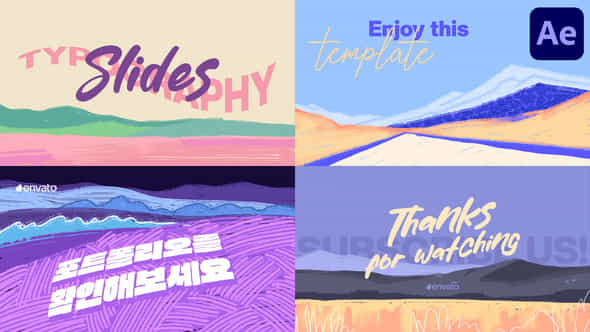 Colorful Typography Slides - VideoHive 48658474