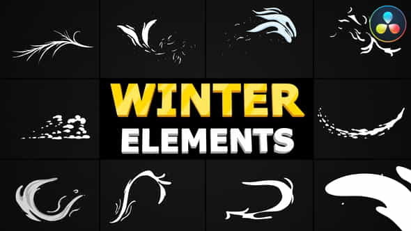 Hand-Drawn Winter Elements | DaVinci - VideoHive 35290279