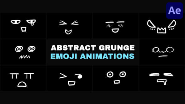 Abstract Grunge Scribble Emoji Animations After Effects - VideoHive 52238908