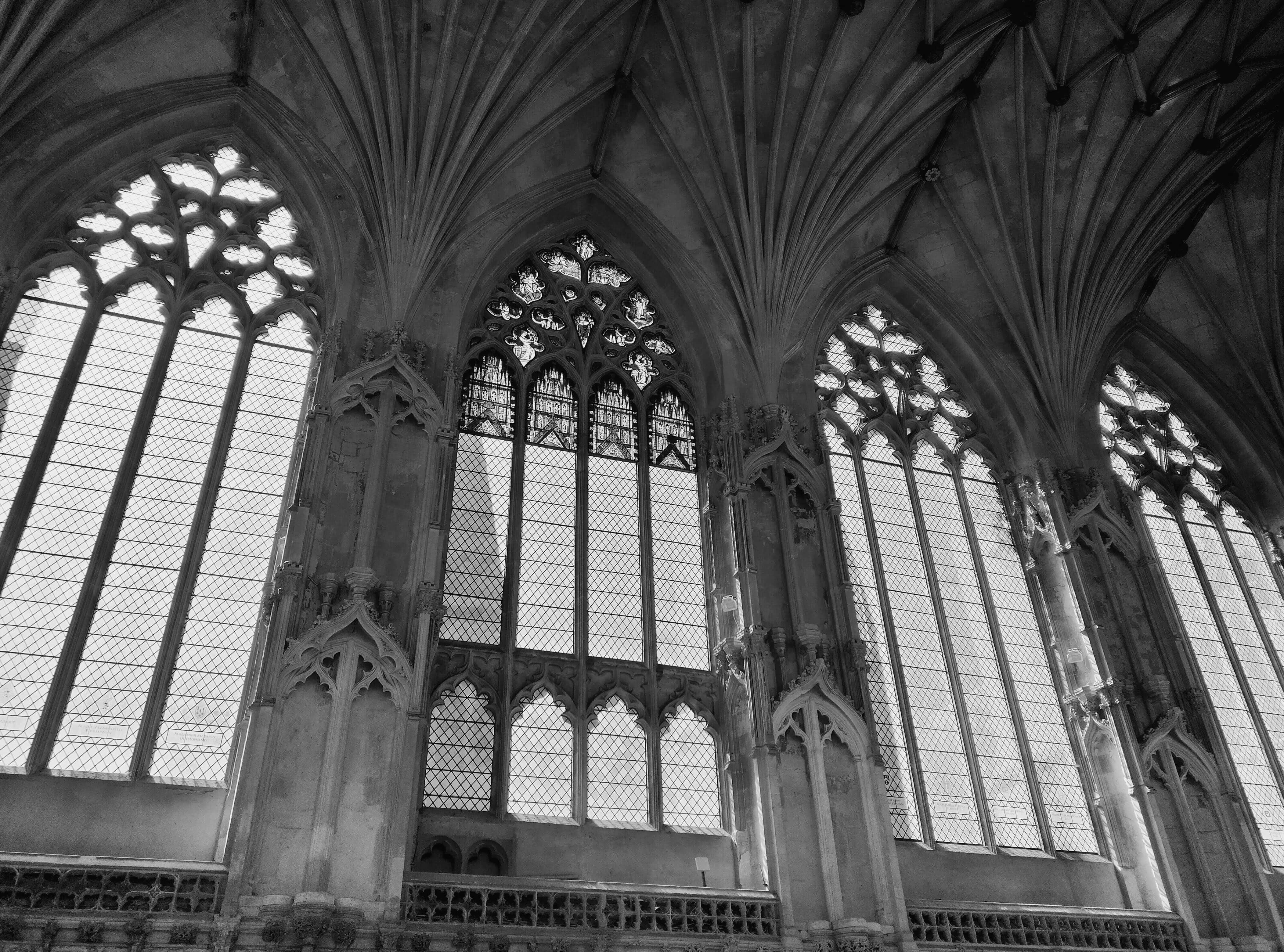 The inside wall of a church