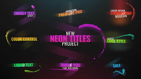 Neon Liquid Titles - VideoHive 36345288