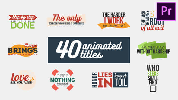 40 Animated Titles - VideoHive 23940682