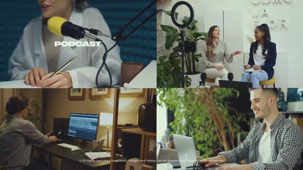 Podcast Intro Opener 4 In 1 - VideoHive 54122054