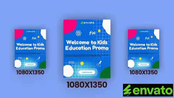 Colorfull Kids Education Promo Instagram Post 1080X1350 - VideoHive 39733326
