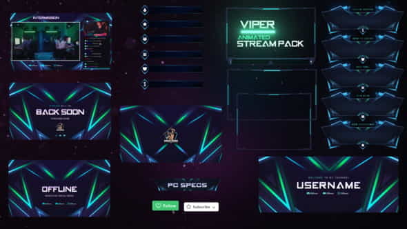 Viper Stream Pack Overlays - VideoHive 35877296