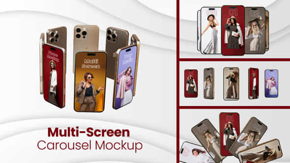 Phone Multiscreen Carousel Mockup - VideoHive 59465790