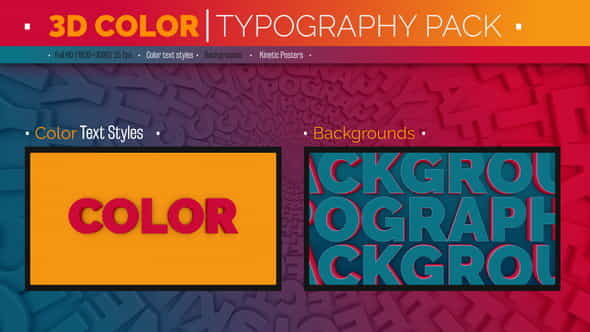 Color Typography | 3D Text - VideoHive 28447207