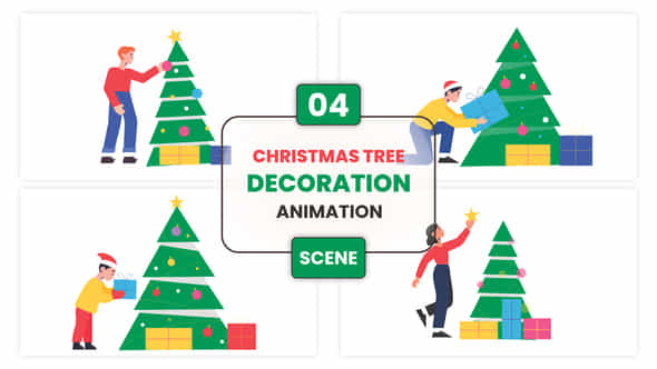 Christmas Tree Decoration Animation Scene - VideoHive 53389723