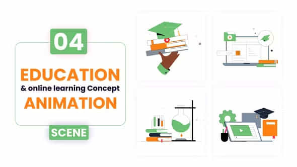 Online Learning Concept Illustration Animation - VideoHive 52797352