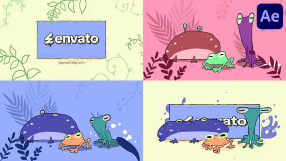 Cartoon Frogs Logo For After Effects - VideoHive 54946916
