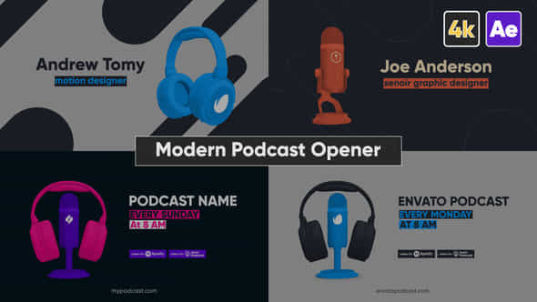 Modern Podcast Opener - VideoHive 43443267