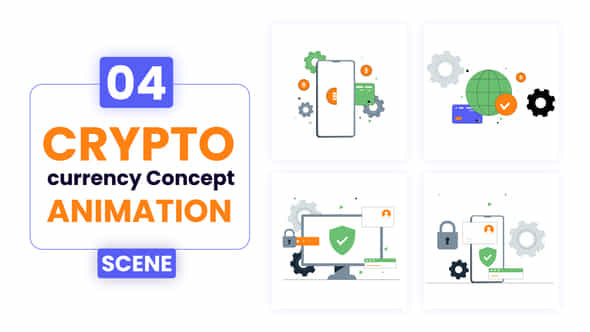 Crypto Currency Concept Illustration Animation - VideoHive 53011214