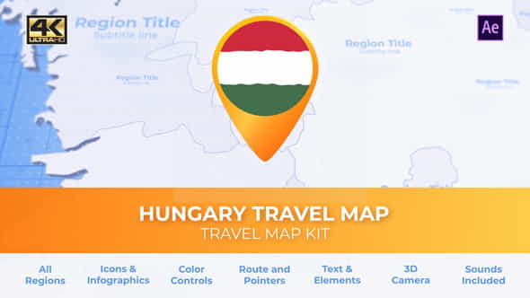 Hungary Map - Hungary Travel - VideoHive 30470489