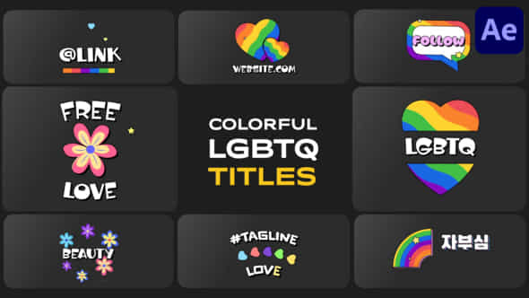 Colorful Lgbtq Titles For After Effects - VideoHive 58324607