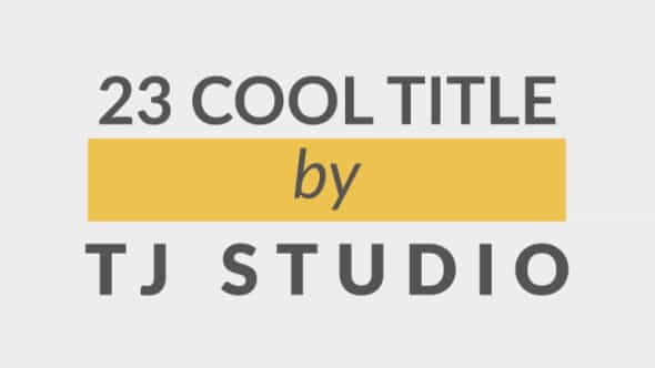 23 cool Title Animations - VideoHive 11885384