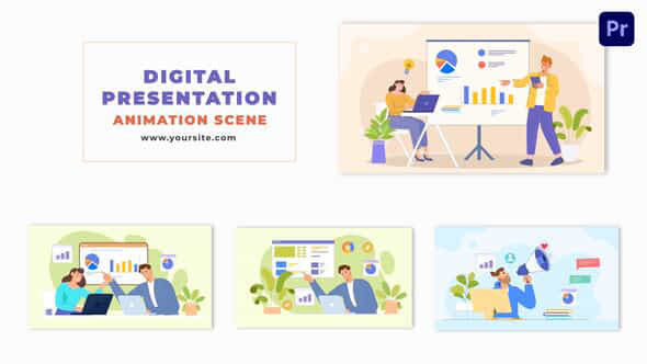 Best Digital Presentation Flat Character Animation Scene - VideoHive 48802007