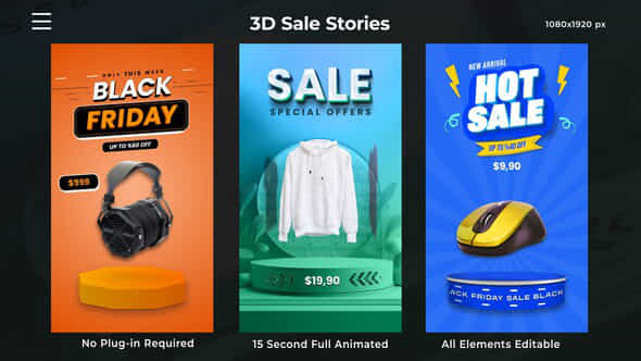 3D Sale Stories - VideoHive 54290951