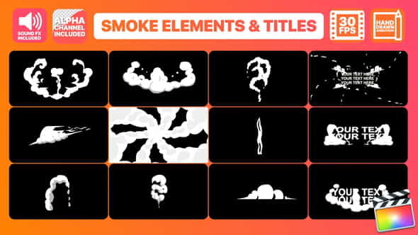 Hand Drawn Smoke Elements Transitions - VideoHive 24222773