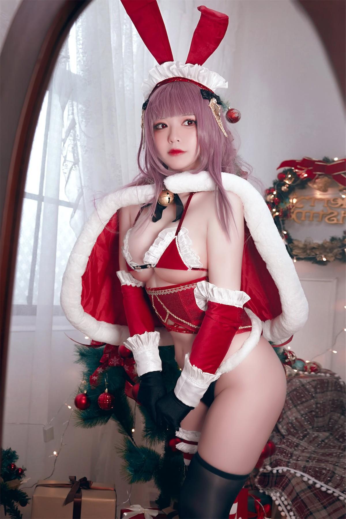 Cosplay 半半子 Christmas Bunny Aike(37)