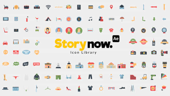 Story Now 1400 Icons Library - VideoHive 53526187