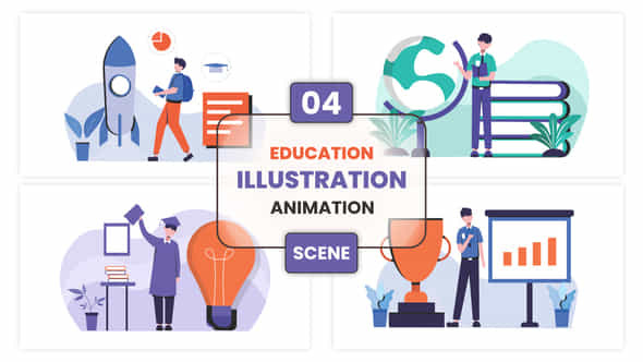 Education Illustration Animation Scene - VideoHive 53389754