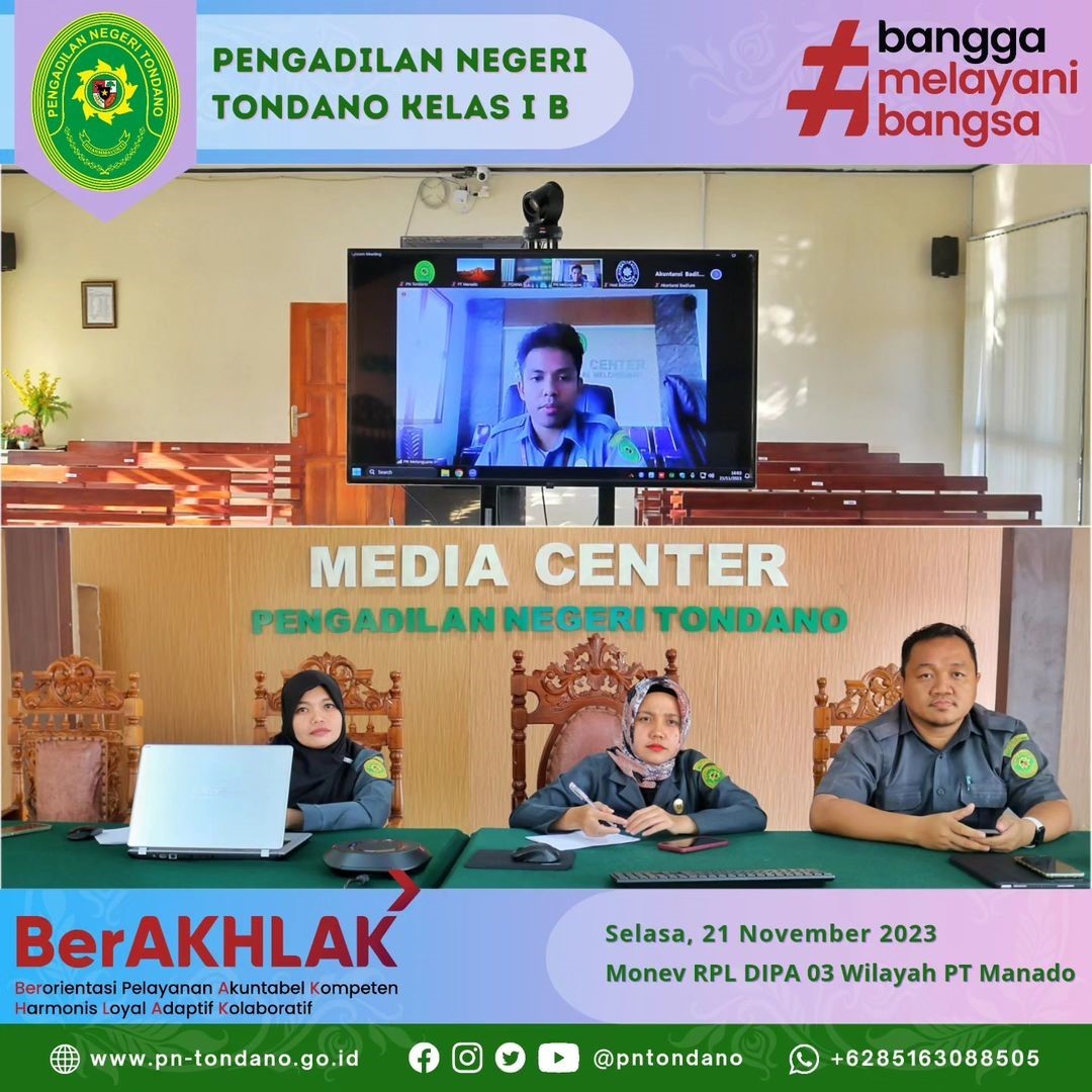 Monitor dan Evaluasi RPL DIPA 03 bagi Wilayah Hukum Pengadilan Tinggi Manado