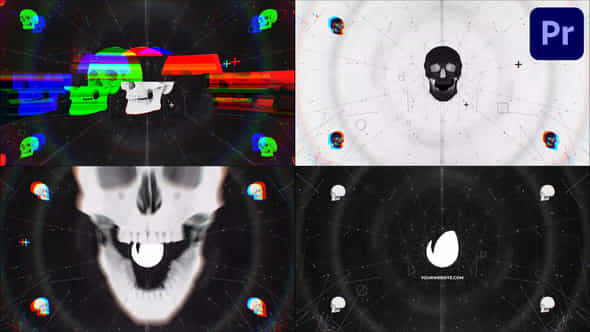 Glitch Skull Logo - VideoHive 45655222