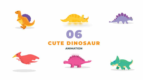 Cute Kids Dinosaur - VideoHive 47390186