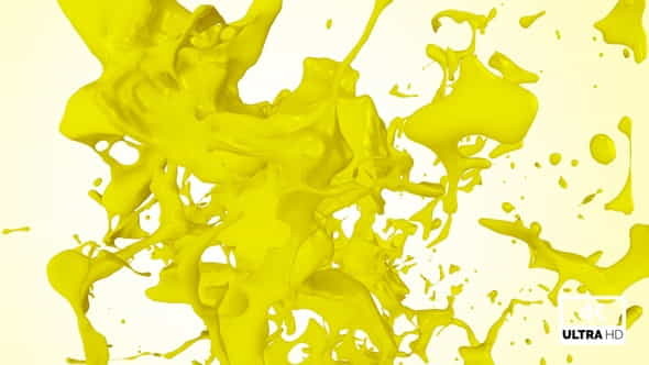 Yellow Paint Jet Stream Splash - VideoHive 33219644