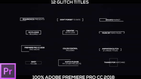 12 Glitch Titles - VideoHive 21917935