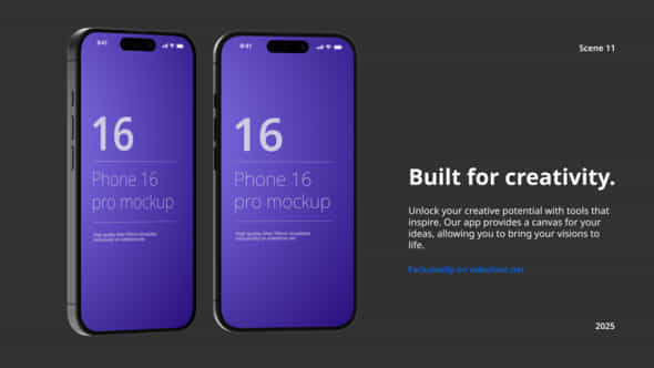 Phone 16 App Presentation Mockup - VideoHive 55709445