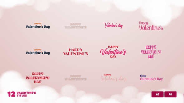 Happy Valentines Day Typography - VideoHive 50500307