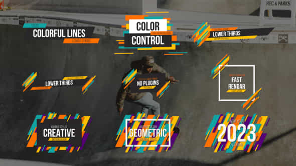 Colorful Line Titles Lower Thirds 2 - VideoHive 42898822