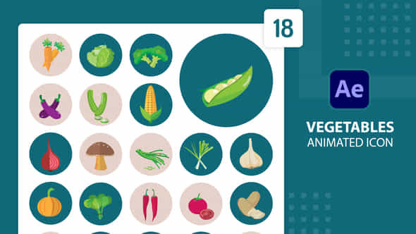 Vegetables Animated Icons - VideoHive 39876452