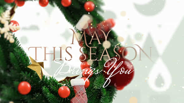 3D Christmas Wreath Invitation - VideoHive 55658212