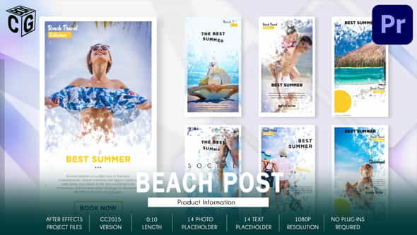 Travel Beach Social Promo Mogrt - VideoHive 36249847