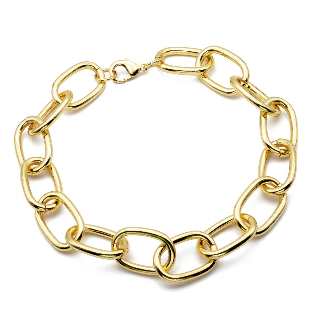 collana da donna con catena ovale grande placcata oro francesca bianchi design