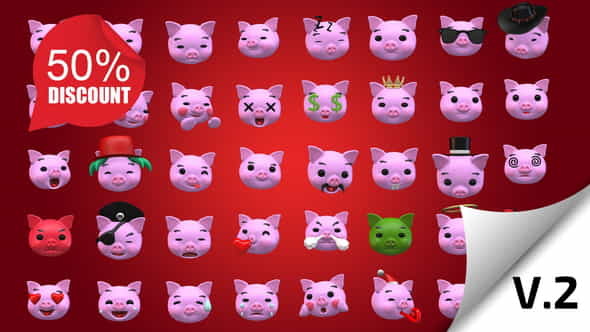 Emoji v2 - Pig Animation - VideoHive 23234022