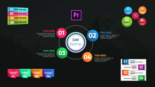 Infographic Modern Lists Premiere Pro - VideoHive 26532318