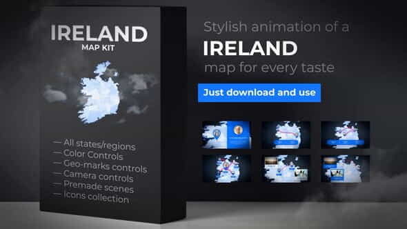 Ireland Map - Ireland Animated - VideoHive 24222961